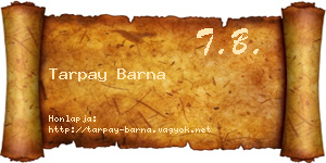 Tarpay Barna névjegykártya